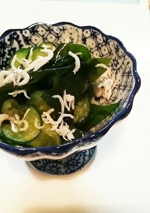 きゅうりと生ワカメとしらすの酢の物-レシピのメイン写真