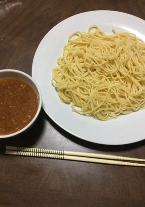 丸美屋麻婆豆腐の素つけ麺パスタ 大人気!-レシピのメイン写真