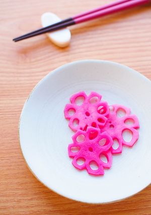 しっかりピンク♡赤のビーツで花蓮根の酢漬-レシピのメイン写真