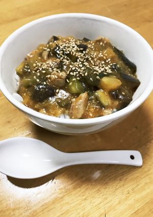 麻婆ナス丼!味噌で甘め!辛くない!簡単!-レシピのメイン写真