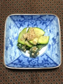 ズッキーニとオクラの肉みそ和え-レシピのメイン写真
