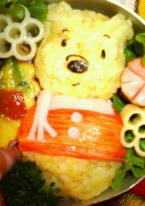 100均の型で雪だるまプーさん♪キャラ弁-レシピのメイン写真