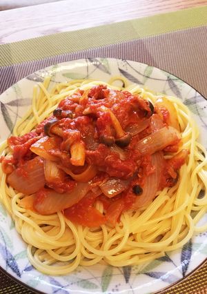ツナと玉ねぎのトマトスパゲティ-レシピのメイン写真