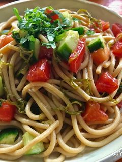 *マクロビ*冷製めかぶパスタ-レシピのメイン写真