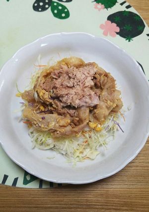 ツナと豚バラのサラダ丼-レシピのメイン写真