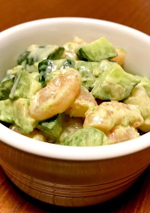エビとアボカドと胡瓜のわさびマヨサラダ♪-レシピのメイン写真