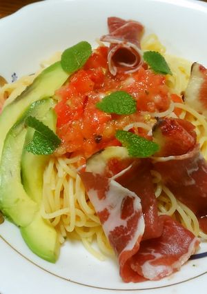 無花果とトマトの冷製パスタ♪-レシピのメイン写真
