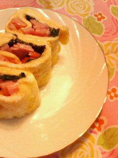 ✿お弁当に❀千切りハムと大葉の✿卵巻き-レシピのメイン写真