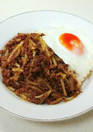 ロコモコ風もやしのハンバーグご飯-レシピのメイン写真