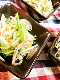 1分★簡単【水菜とカニカマのなめ茸和え】-レシピのメイン写真