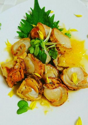ホタテのオレンジ酢ソースかけ-レシピのメイン写真