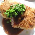 凍り豆腐のナスはさみ揚げ味噌カツ風