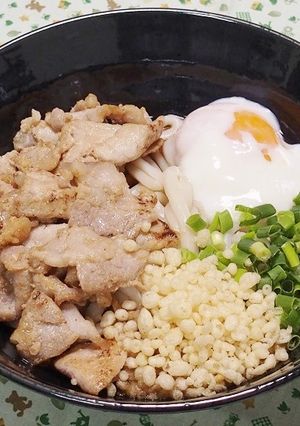 塩豚温玉ぶっかけうどん-レシピのメイン写真