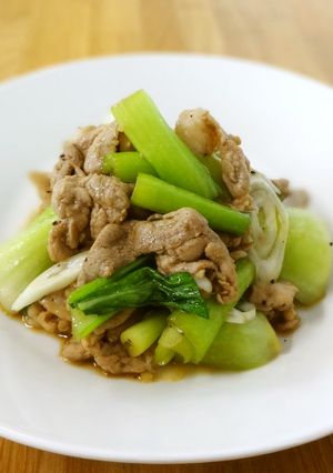 豚肉とチンゲン菜のオイスターソース炒め-レシピのメイン写真