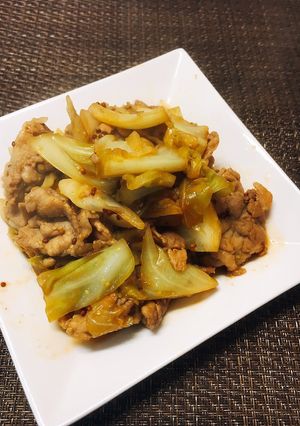 豚コマ肉とキャベツで✤粒マスタード炒め-レシピのメイン写真