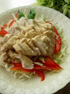 レンジ蒸し鶏胡麻ソースサラダ-レシピのメイン写真