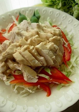 レンジ蒸し鶏胡麻ソースサラダ-レシピのメイン写真