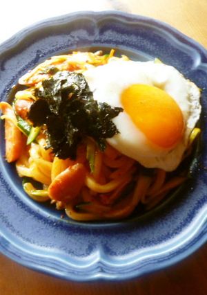 ウインナーとキムチの焼きうどん♪-レシピのメイン写真