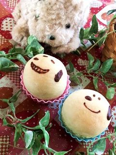 発酵1分!時短パン★スヌーピーの丸パン-レシピのメイン写真