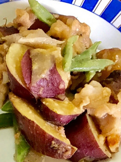 さつまいもと豚肉の味噌煮-レシピのメイン写真