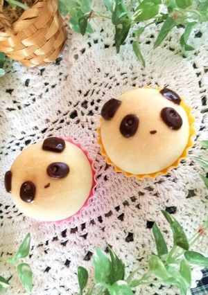 発酵1分！時短パン★パンダの丸パン-レシピのメイン写真