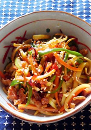 鶏皮と大根の皮のキンピラ-レシピのメイン写真