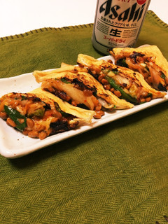 ビールに合う、納豆稲荷-レシピのメイン写真