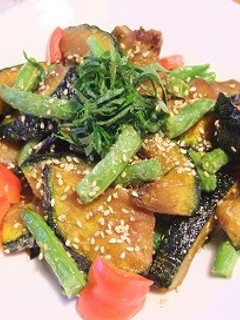 揚げかぼちゃメイプル甘酢醤油和え-レシピのメイン写真