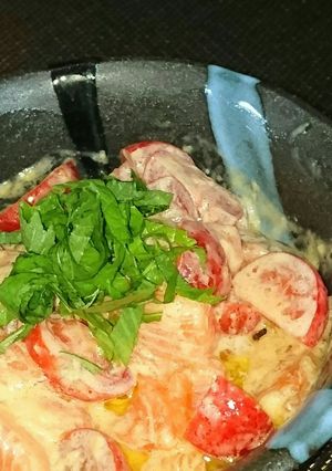 サーモンとミニトマトの味噌マヨ和え-レシピのメイン写真