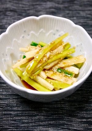 簡単小鉢！長芋と胡瓜のゆず胡椒ポン酢和え-レシピのメイン写真