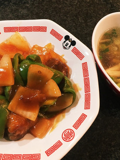 酢豚と中華風スープ-レシピのメイン写真