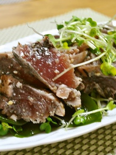 レモン風味でかつおのたたき-レシピのメイン写真
