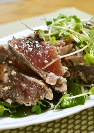 レモン風味でかつおのたたき-レシピのメイン写真