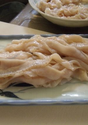 簡単下ごしらえのホタテ貝ひもお刺身-レシピのメイン写真