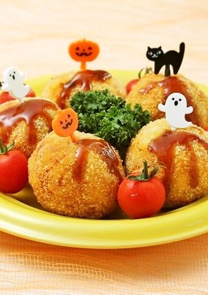 ハロウィンメニュー♪簡単かぼちゃコロッケ-レシピのメイン写真