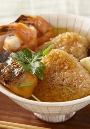 鮭・海老・しいたけのだし茶漬け-レシピのメイン写真