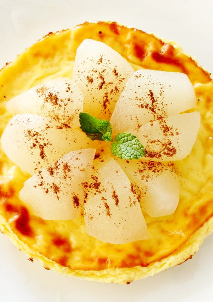 ヨーグルトで！梨のチーズケーキ風-レシピのメイン写真