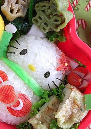 X'mas雪だるまキティ　キャラ弁-レシピのメイン写真