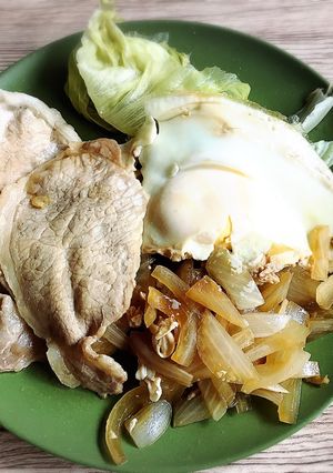 ひとりずぼら生姜焼きと目玉焼きプレート-レシピのメイン写真