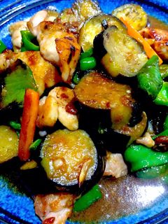 とろ~りなすと鶏もも肉のにんにくみそ炒め-レシピのメイン写真