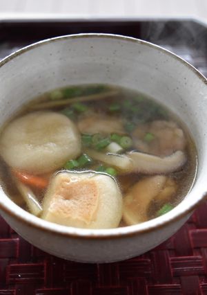 もち麩と鶏肉の葛たたきすまし汁-レシピのメイン写真
