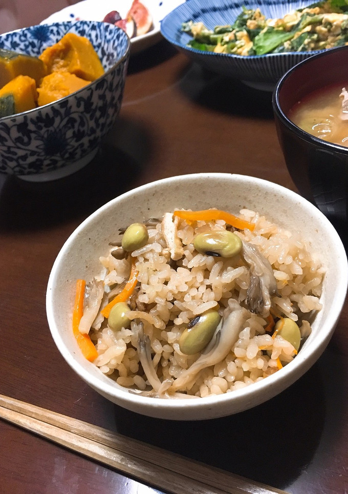 枝豆と舞茸の炊き込みごはん-レシピのメイン写真