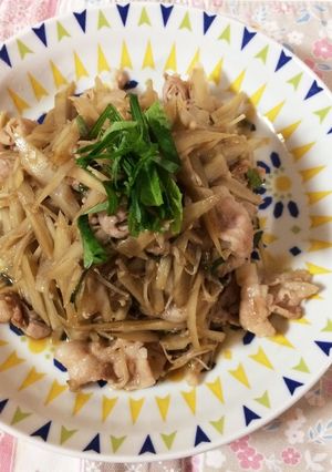 豚ばらとごぼうの炒り煮-レシピのメイン写真
