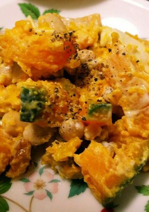 簡単⭐カボチャと大豆とクルミのサラダ-レシピのメイン写真