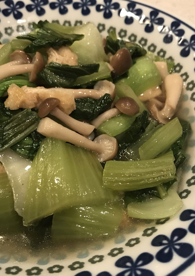 青梗菜とお揚げの炒め煮-レシピのメイン写真