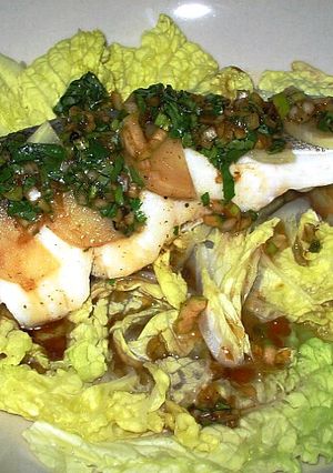 たらのしょうが蒸しwith香菜風味タレ-レシピのメイン写真