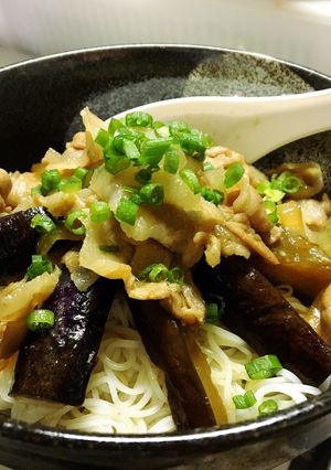 コッテリさっぱり！豚ナス素麺-レシピのメイン写真