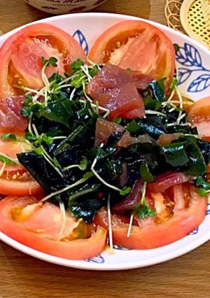 まぐろとワカメの中華風サラダ♡-レシピのメイン写真