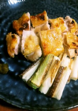 魚グリルで簡単!鶏もも肉とネギの塩焼き♪-レシピのメイン写真