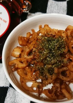 お弁当お野菜おかず:蓮根のメープル金平-レシピのメイン写真